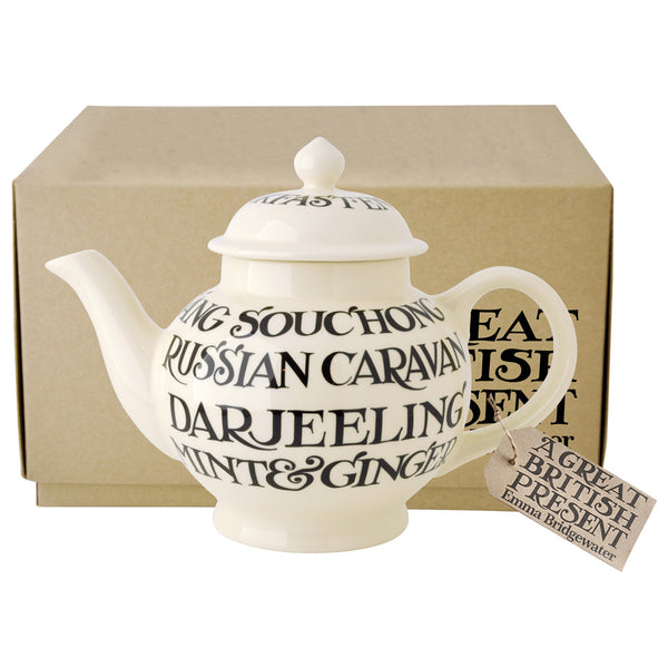 Emma Bridgewater 4 Cup Tea Pot All Over Black Toast Boxed