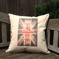 Keep Calm and Carry On - Union Jack design 18" Canvas Pillow