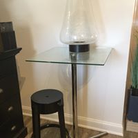 Glass and Chrome Bar Table Glass and Chrome Bar Table