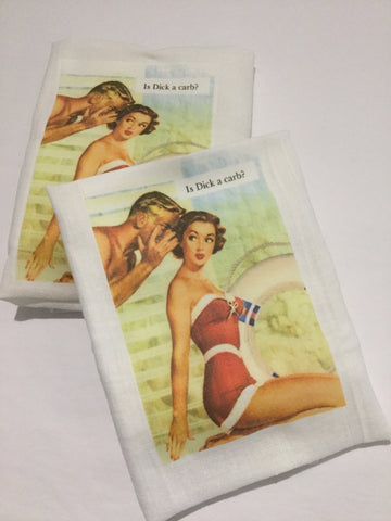 Flour Sack Tea Towel - Set of 2 -  Is Dick a Crab? Flour Sack Tea Towel - Set of 2 -  Is Dick a Crab?