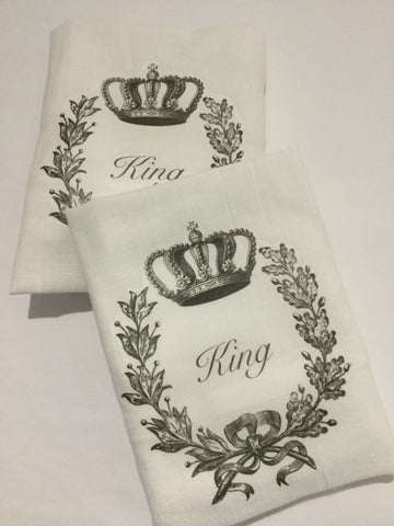 Flour Sack Tea Towel - Set of 2 - King and King Flour Sack Tea Towel - Set of 2 - King and King