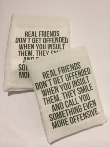 Flour Sack Tea Towel - Set of 2 - Good Friends Flour Sack Tea Towel - Set of 2 - Good Friends