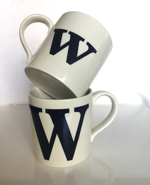 Alphabet Mugs Pair of “W”