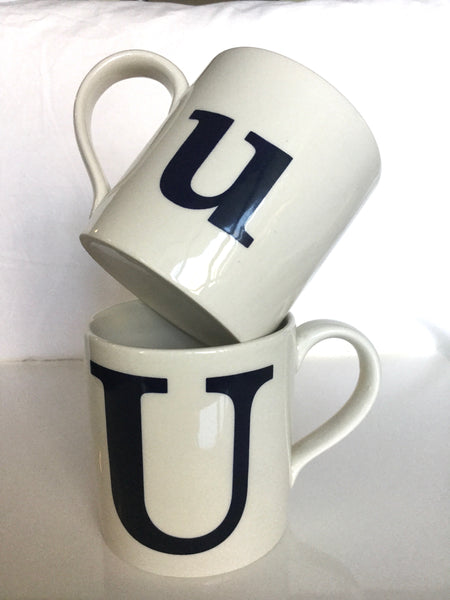 Alphabet Mugs Pair of “U”
