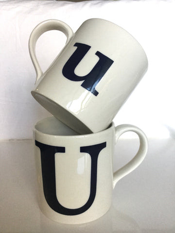 Alphabet  Mugs  Pair of “U” Alphabet  Mugs  Pair of “U”