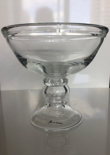 Hand Blown Clear Pedestal Bowl
