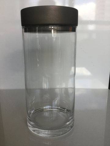 Clear Glass Containers - Brown laquer Top Clear Glass Containers - Brown laquer Top