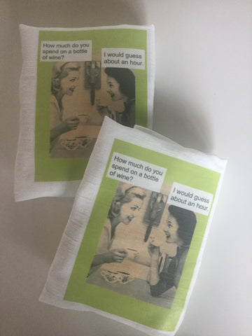 Flour Sack Tea Towel - Set of 2 -   How much do you spend on a bottle of wine? Flour Sack Tea Towel - Set of 2 -   How much do you spend on a bottle of wine?