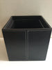 Square Leather Containers Large - Dark Brown with glass container