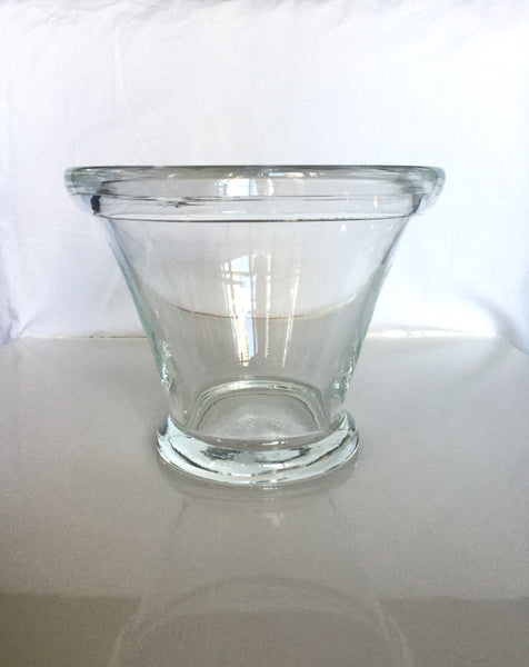 Hand Blown Clear Glass Pot