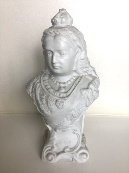 Vintage Queen Victoria white bisque Bust