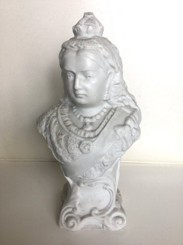 Vintage Queen Victoria white bisque Bust