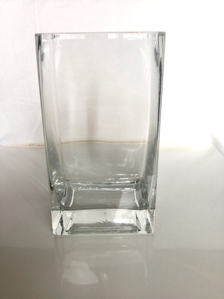 Clear Glass Rectangle Vase