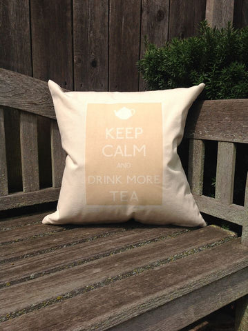 Keep Calm and Drink More Tea 18" Canvas Pillow