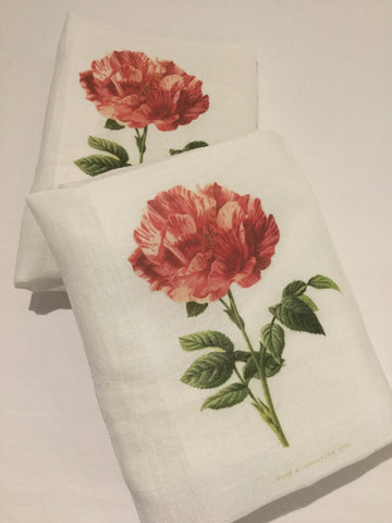 Flour Sack Tea Towel - Set of 2 - PInk Rose