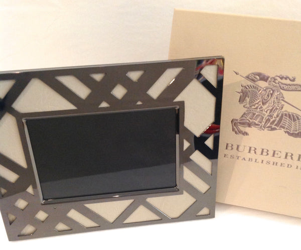 Burberry Leather and Nickel Plated 4" x 6" Picture Frames