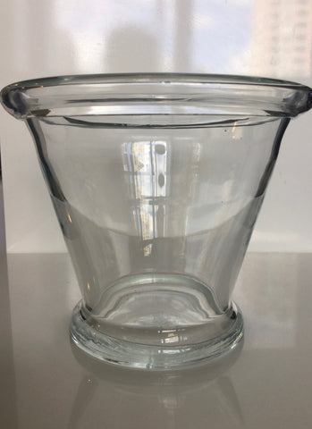 Hand Blown Clear Glass Pot - Large
