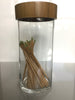 Clear Glass Containers - Bamboo Top