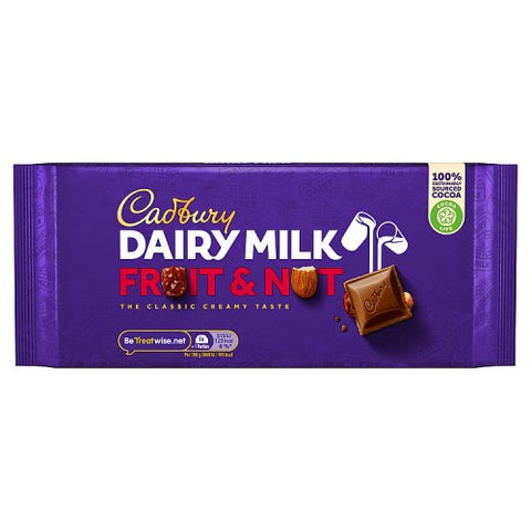 Cadbury Dairy Milk - Fruit & Nut 180g Bar - British Import