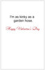 I'm as kinky as a garden hose -- Valentines